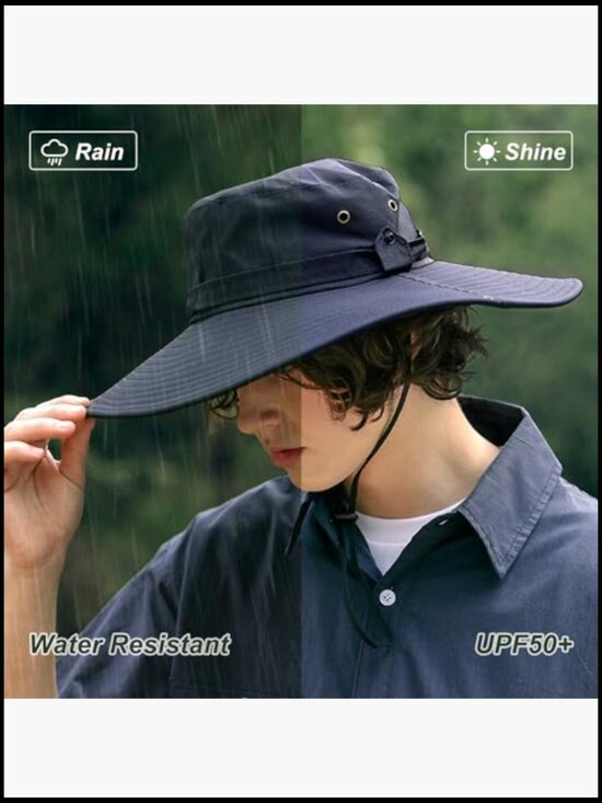 Wide Brim Sun Hat UPF 50+ UV Protection Adjustable Drawstring Foldable Outdoor main image 7